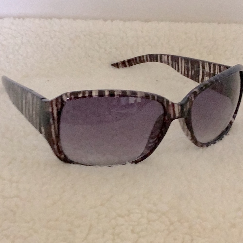 Nine West Tiger Stripe Brown/Black Frame with Blue Gradient Lens Sunglasses